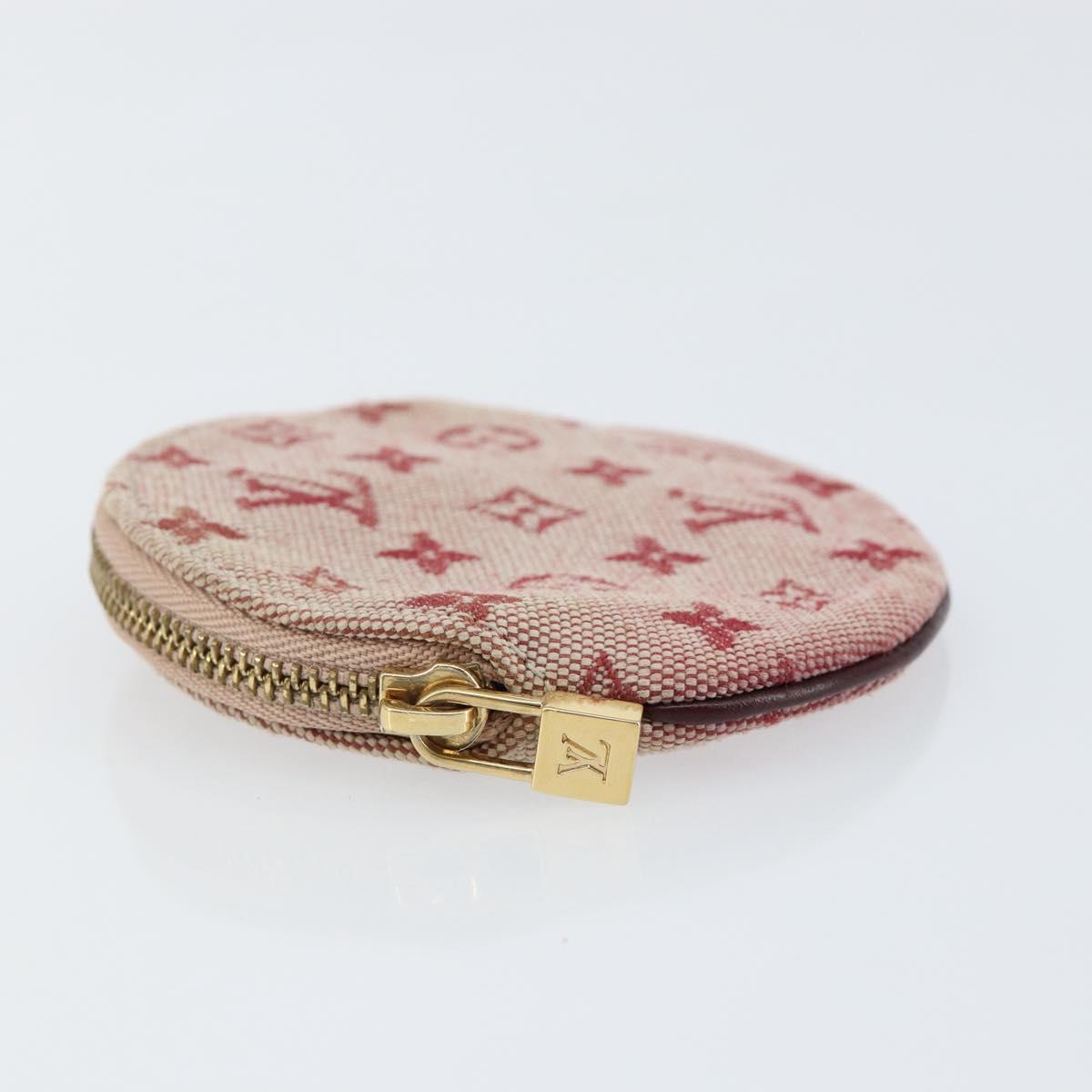 LOUIS VUITTON Monogram Mini Porte Monnaie Ron Coin Purse Red M92462 Auth gh1169