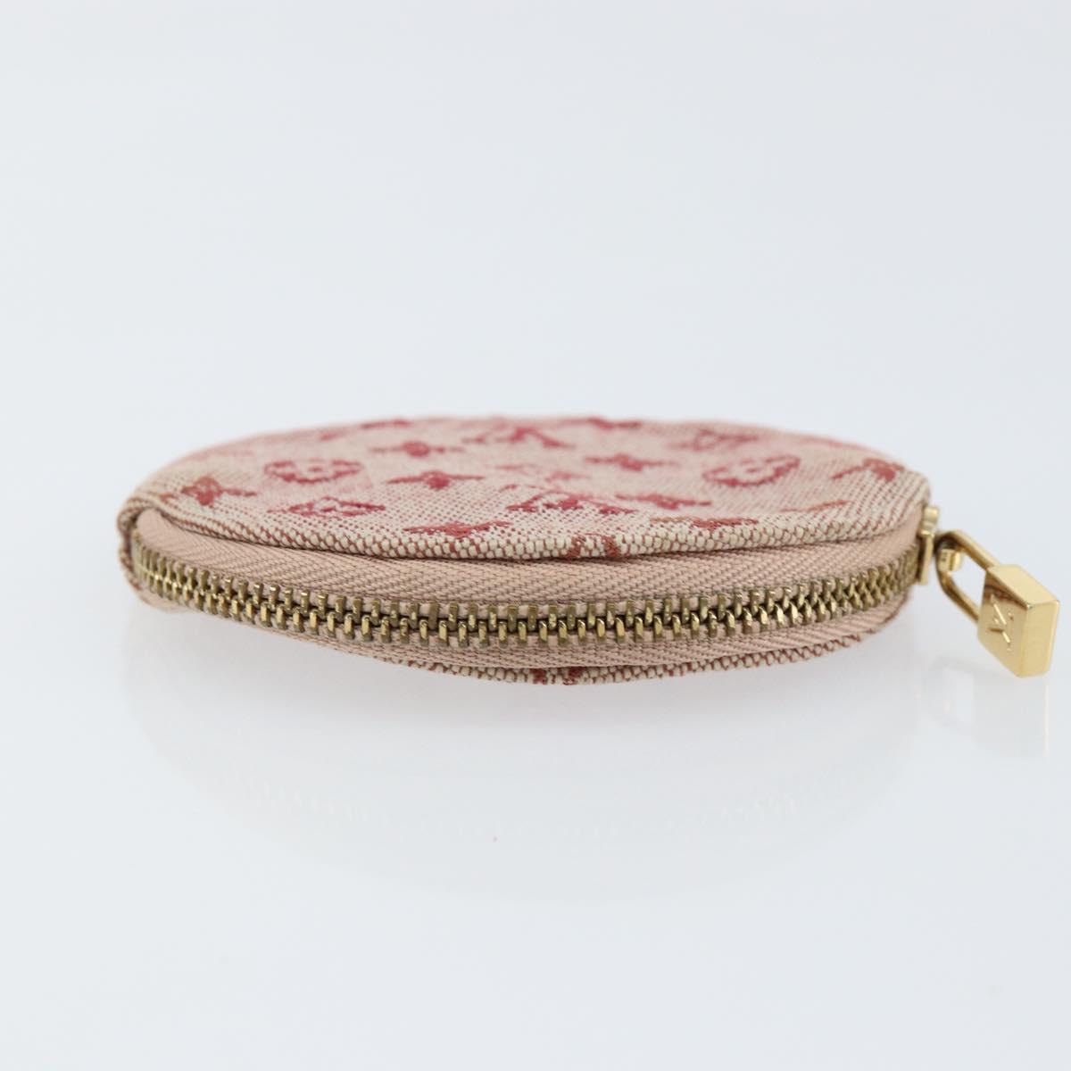 LOUIS VUITTON Monogram Mini Porte Monnaie Ron Coin Purse Red M92462 Auth gh1169