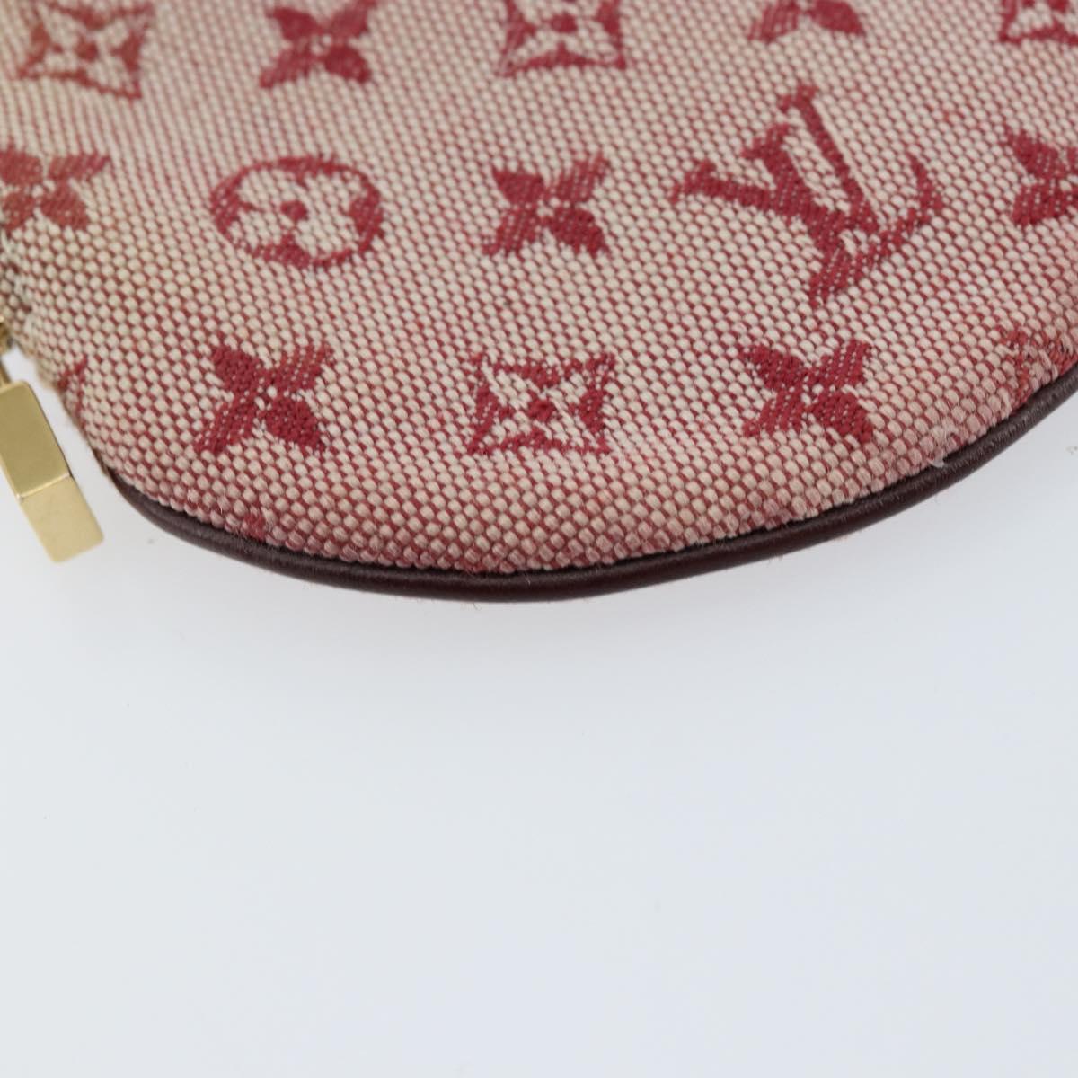 LOUIS VUITTON Monogram Mini Porte Monnaie Ron Coin Purse Red M92462 Auth gh1169