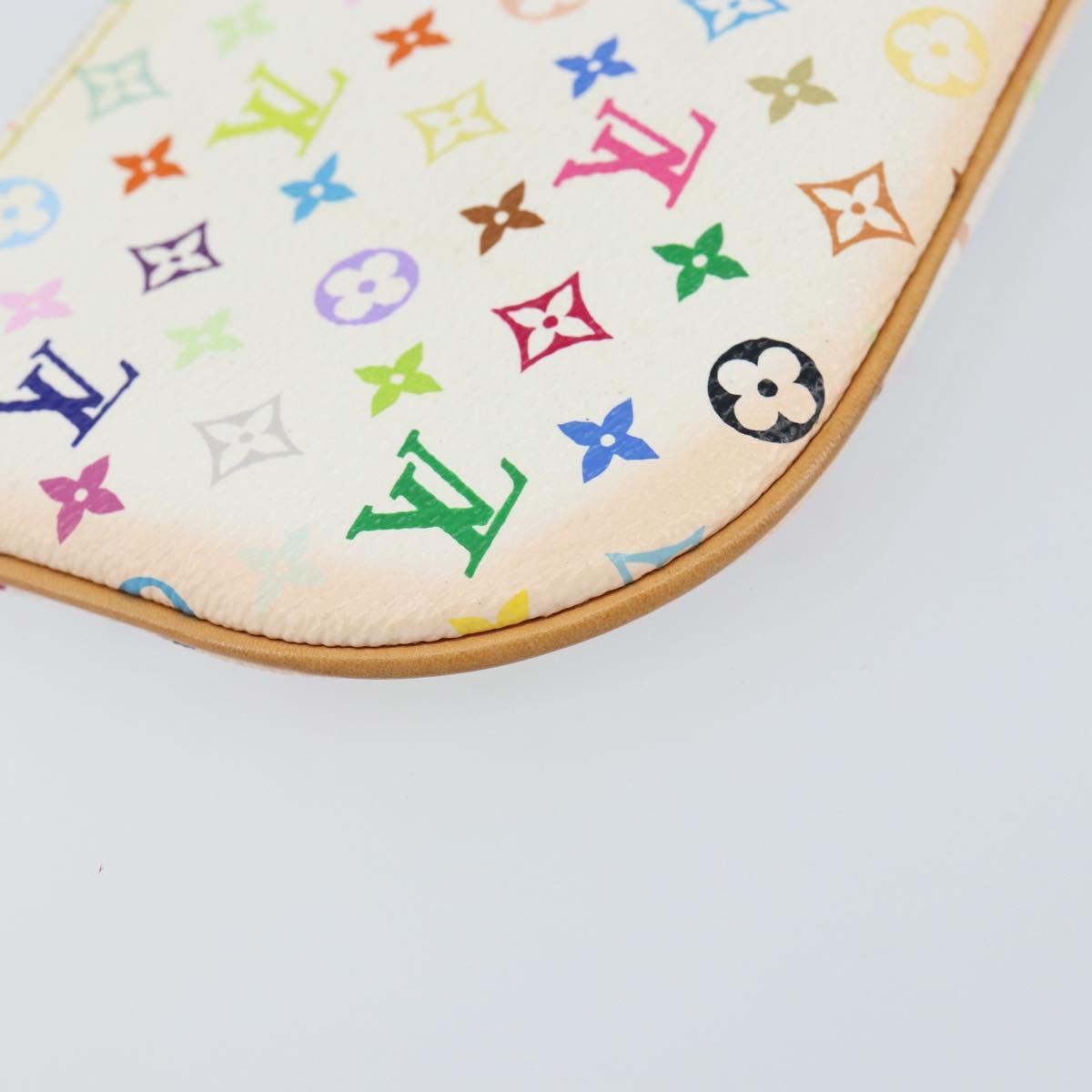 LOUIS VUITTON Monogram Multicolor Pochette MM Pouch White M60028 LV Auth gh1170V