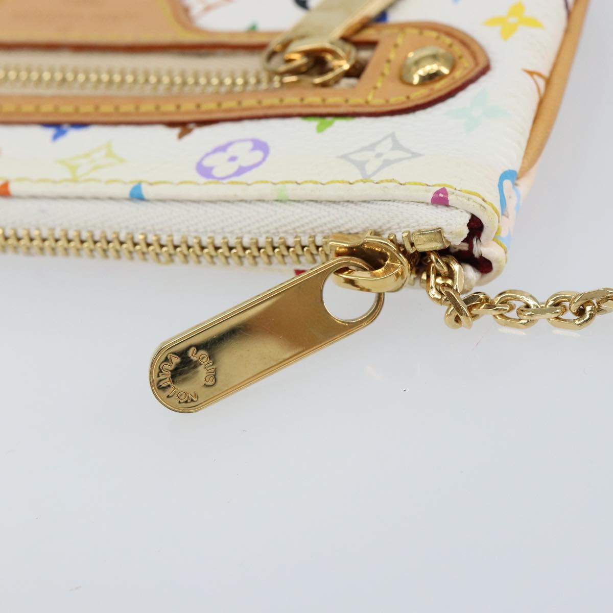 LOUIS VUITTON Monogram Multicolor Pochette MM Pouch White M60028 LV Auth gh1170V