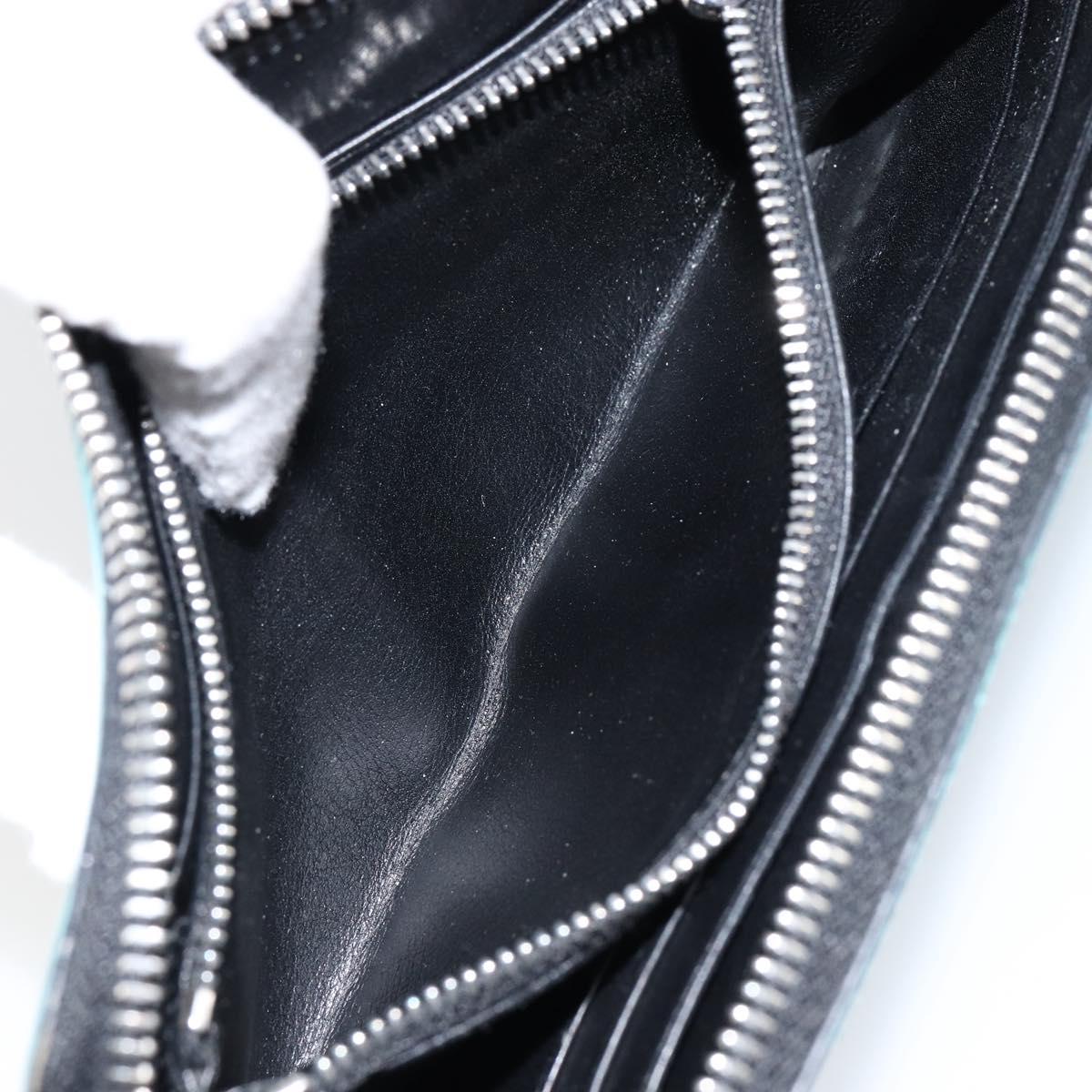 LOEWE Anagram Long Wallet Leather Blue Silver Auth gh1176