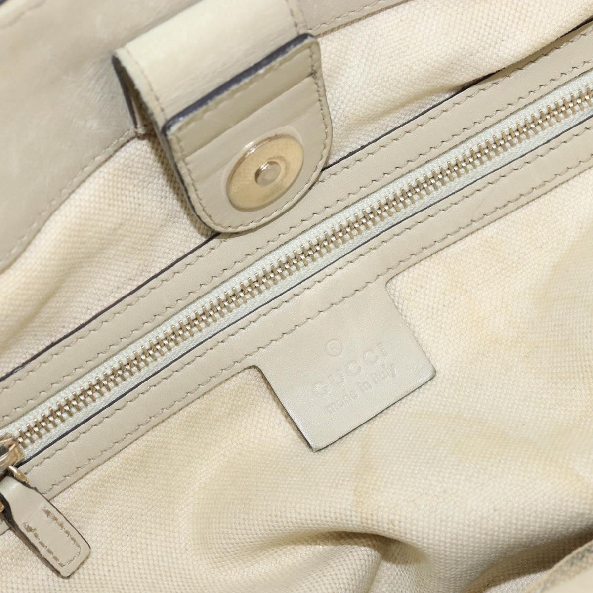 GUCCI GG Canvas Web Sherry Line Tote Bag Beige Gold 257061 Auth gh1178