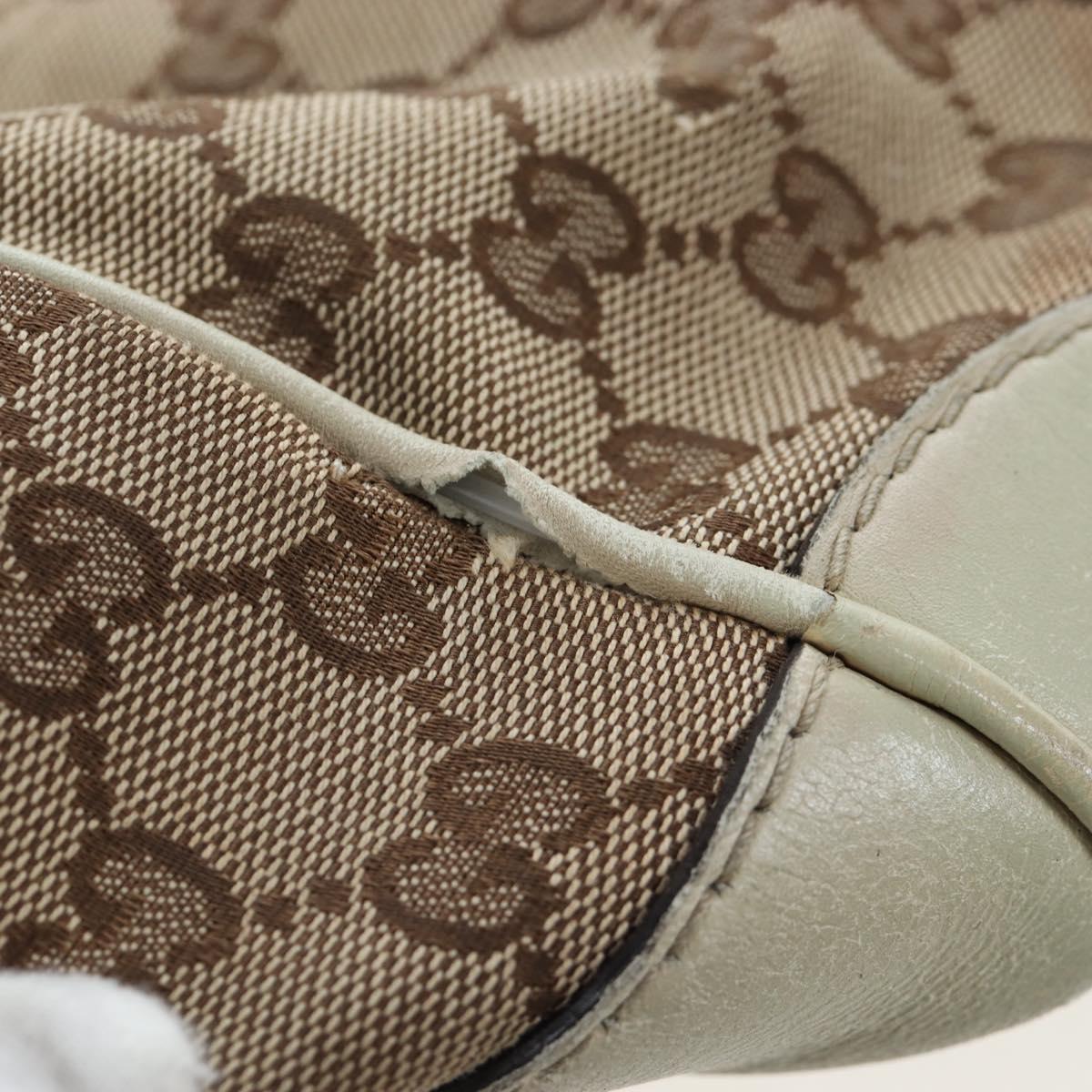 GUCCI GG Canvas Web Sherry Line Tote Bag Beige Gold 257061 Auth gh1178