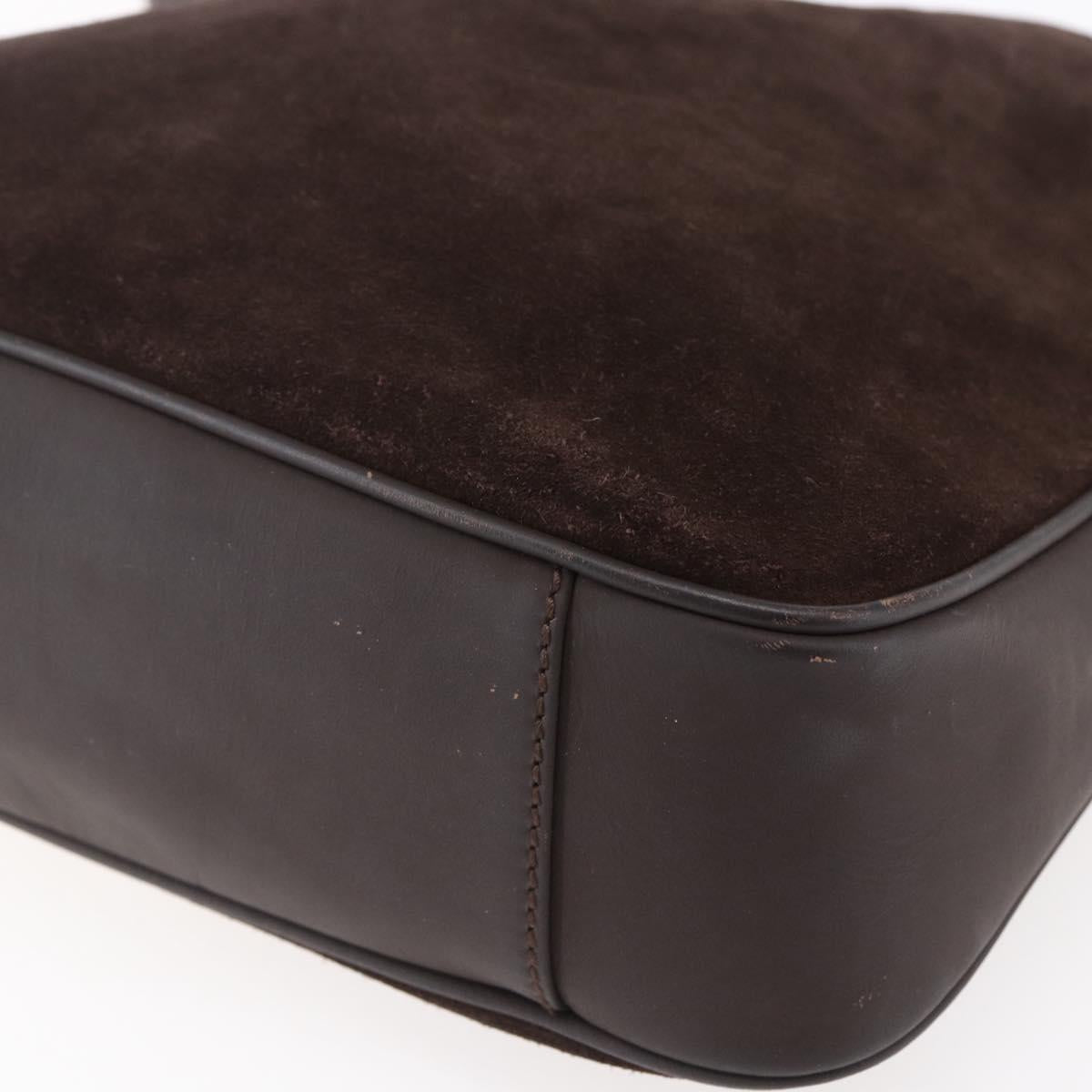 GUCCI Bamboo Shoulder Bag Leather 2way Brown Gold 001 1705 1638 Auth gh1190