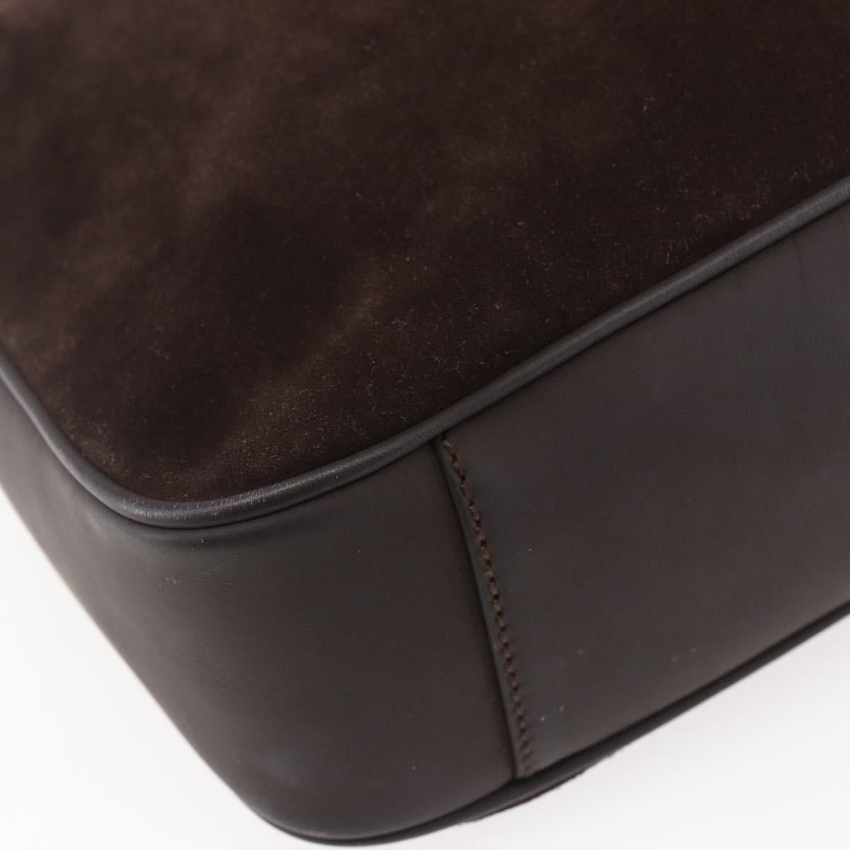 GUCCI Bamboo Shoulder Bag Leather 2way Brown Gold 001 1705 1638 Auth gh1190