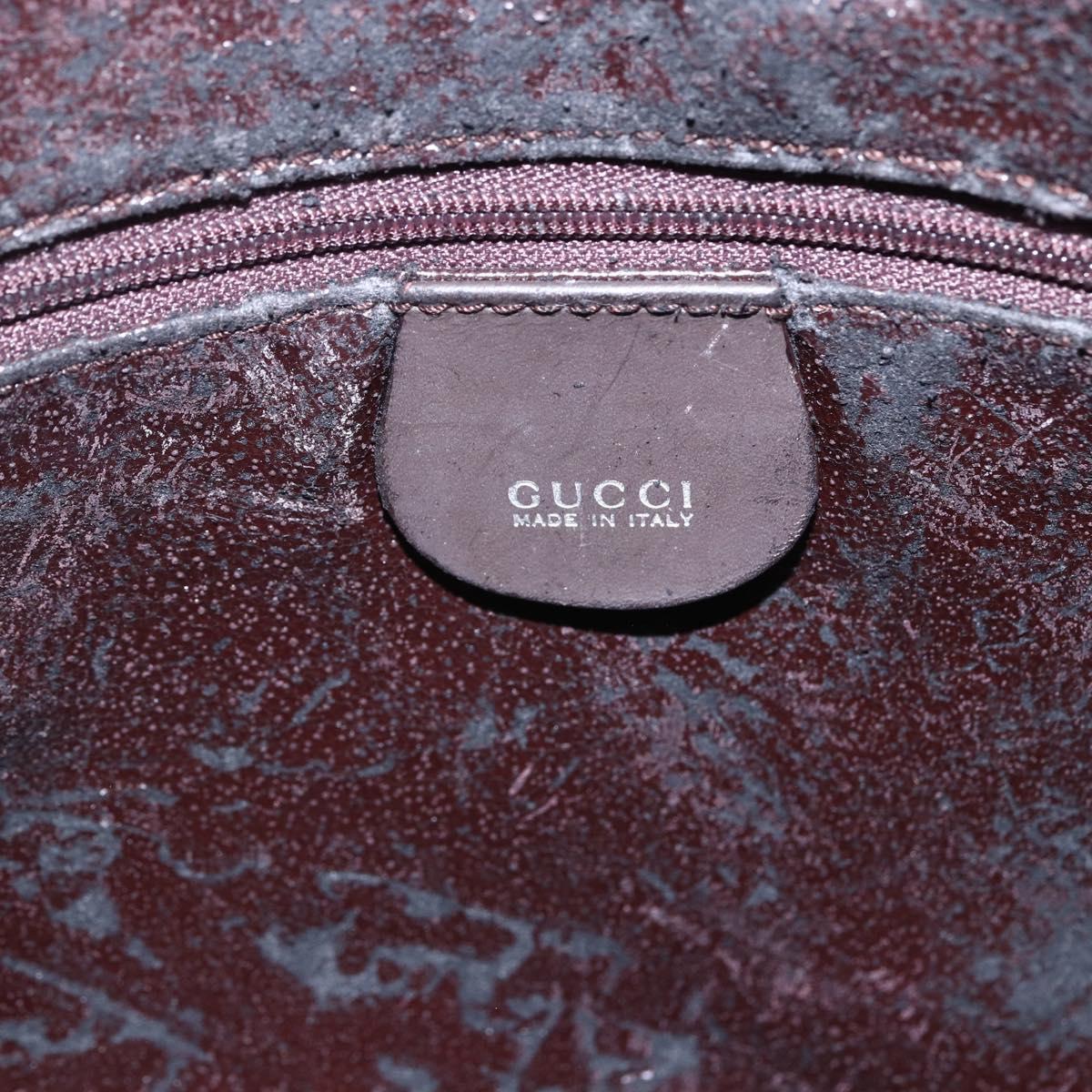 GUCCI Bamboo Shoulder Bag Leather 2way Brown Gold 001 1705 1638 Auth gh1190