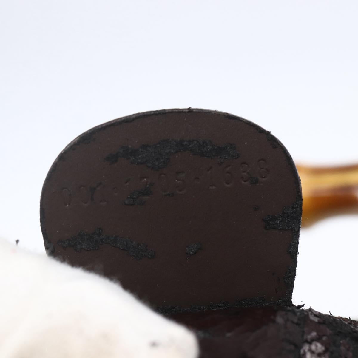 GUCCI Bamboo Shoulder Bag Leather 2way Brown Gold 001 1705 1638 Auth gh1190