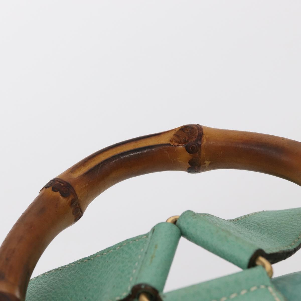 GUCCI Bamboo Backpack Suede Green Gold 003 2058 0016 Auth gh1191