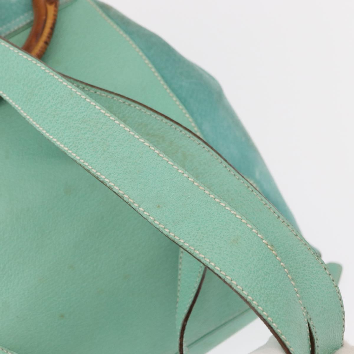 GUCCI Bamboo Backpack Suede Green Gold 003 2058 0016 Auth gh1191