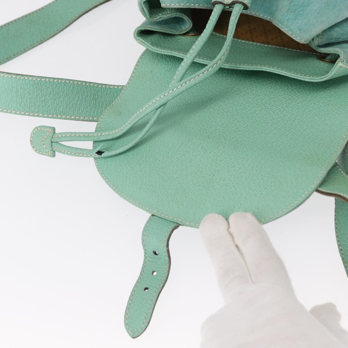 GUCCI Bamboo Backpack Suede Green Gold 003 2058 0016 Auth gh1191