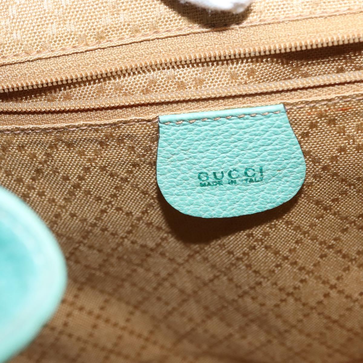 GUCCI Bamboo Backpack Suede Green Gold 003 2058 0016 Auth gh1191
