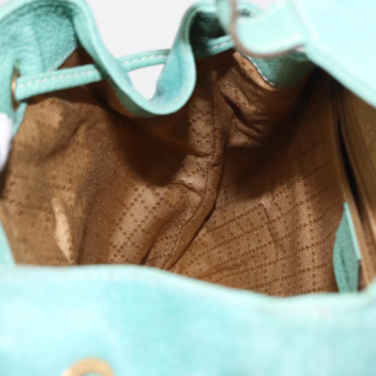 GUCCI Bamboo Backpack Suede Green Gold 003 2058 0016 Auth gh1191