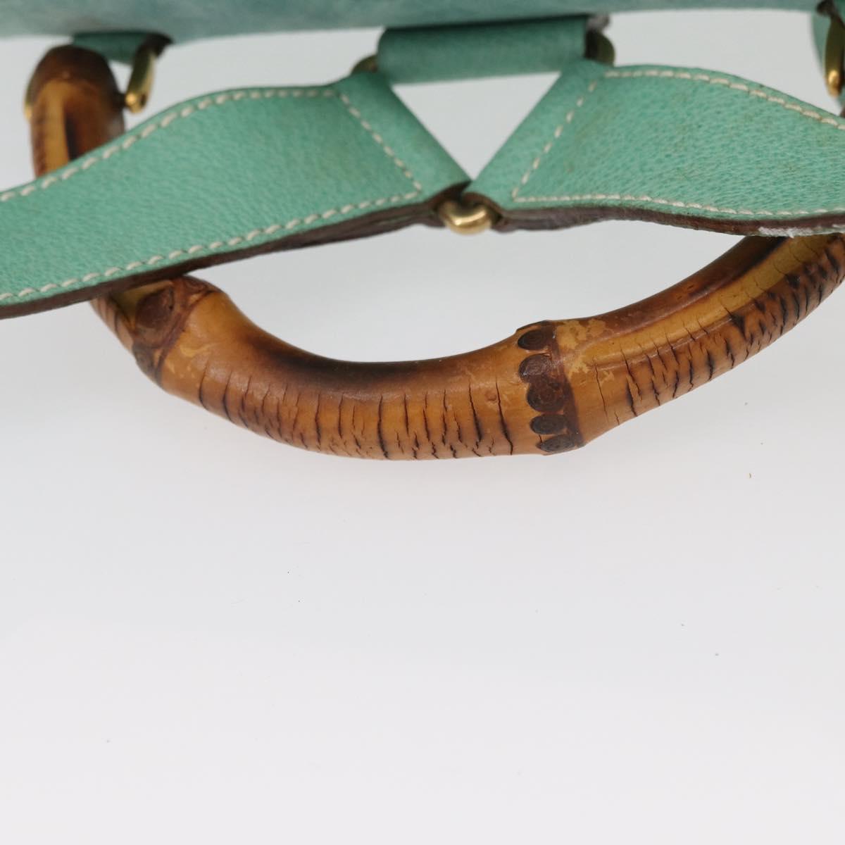 GUCCI Bamboo Backpack Suede Green Gold 003 2058 0016 Auth gh1191