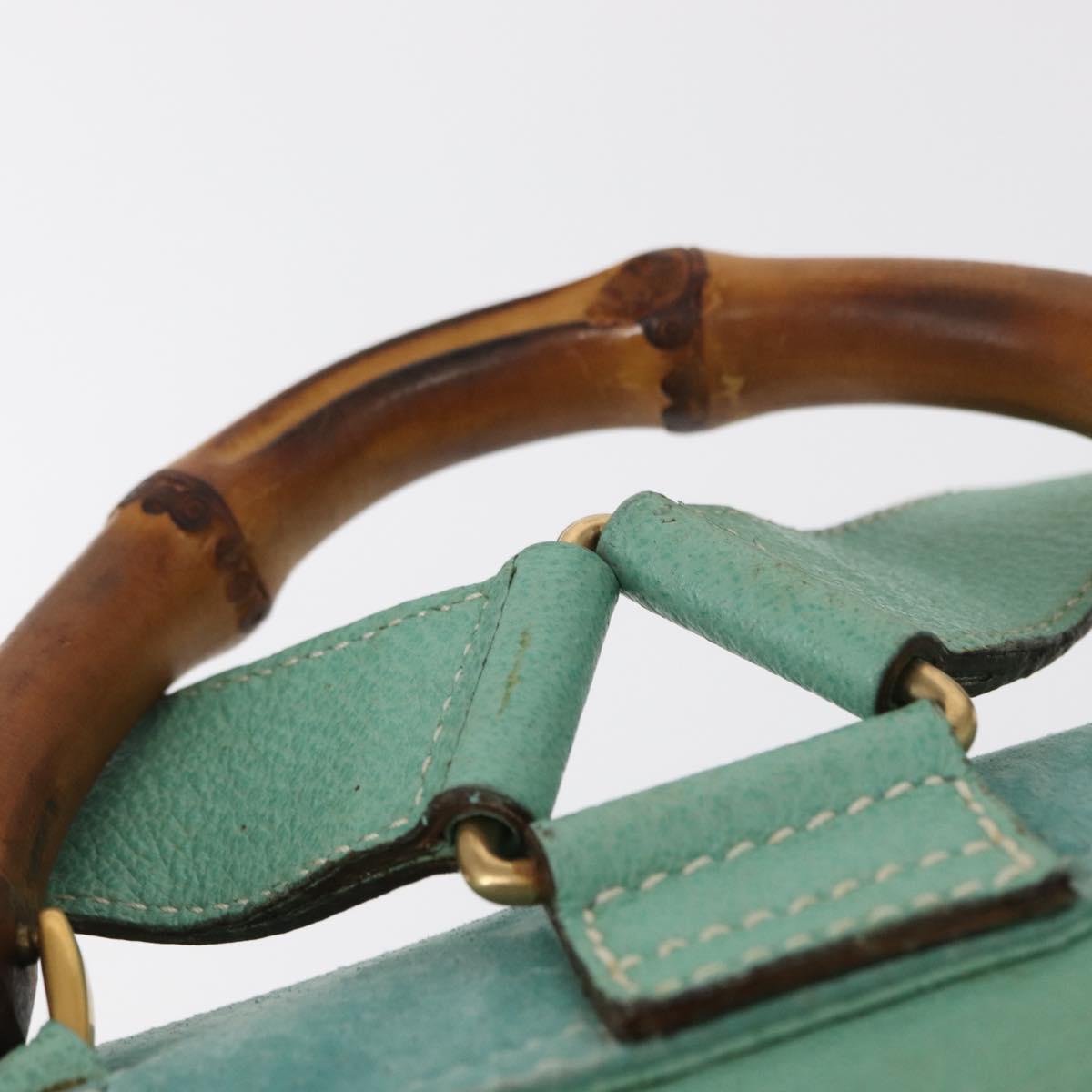 GUCCI Bamboo Backpack Suede Green Gold 003 2058 0016 Auth gh1191