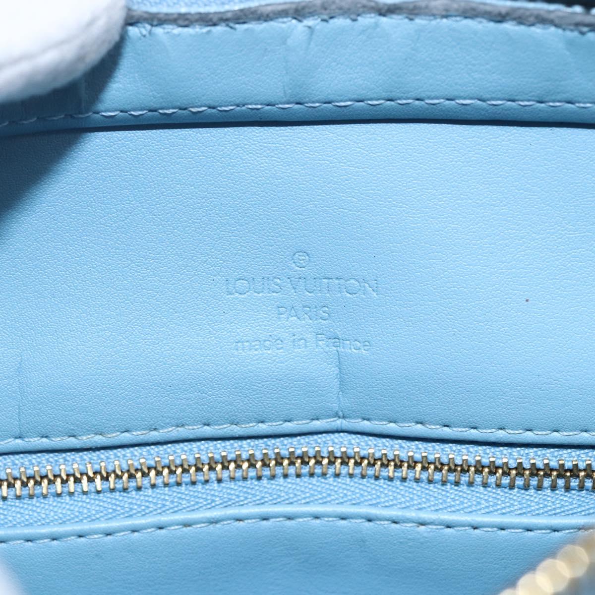 LOUIS VUITTON Monogram Vernis Houston Hand Bag Baby Blue M91005 LV Auth gh1194