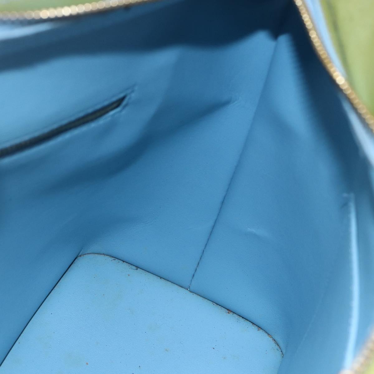 LOUIS VUITTON Monogram Vernis Houston Hand Bag Baby Blue M91005 LV Auth gh1194