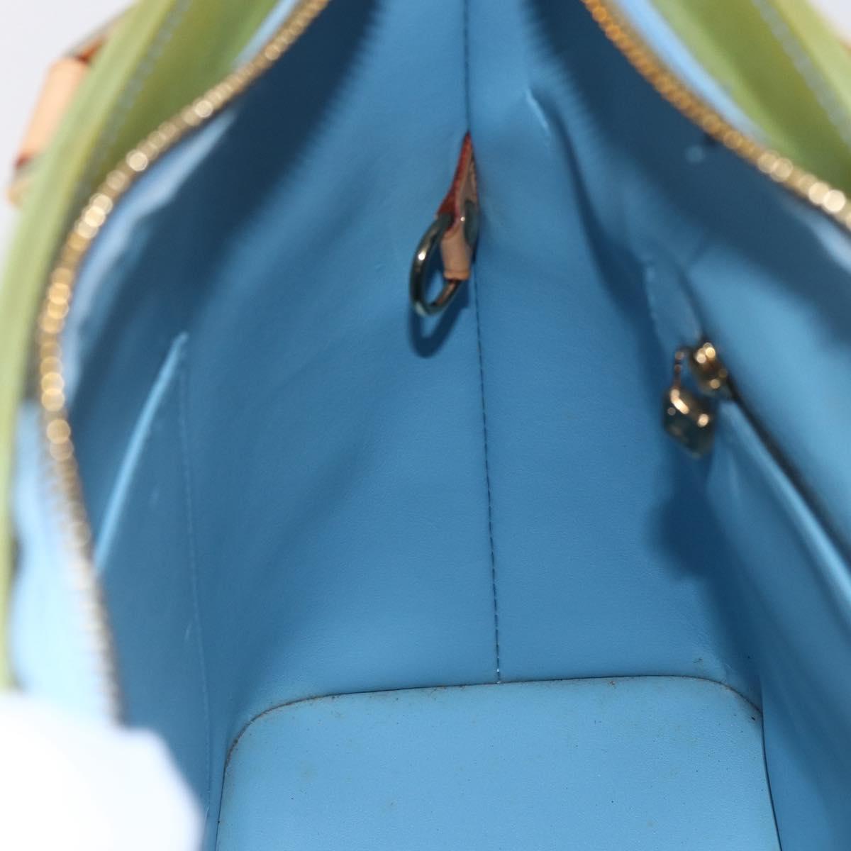 LOUIS VUITTON Monogram Vernis Houston Hand Bag Baby Blue M91005 LV Auth gh1194