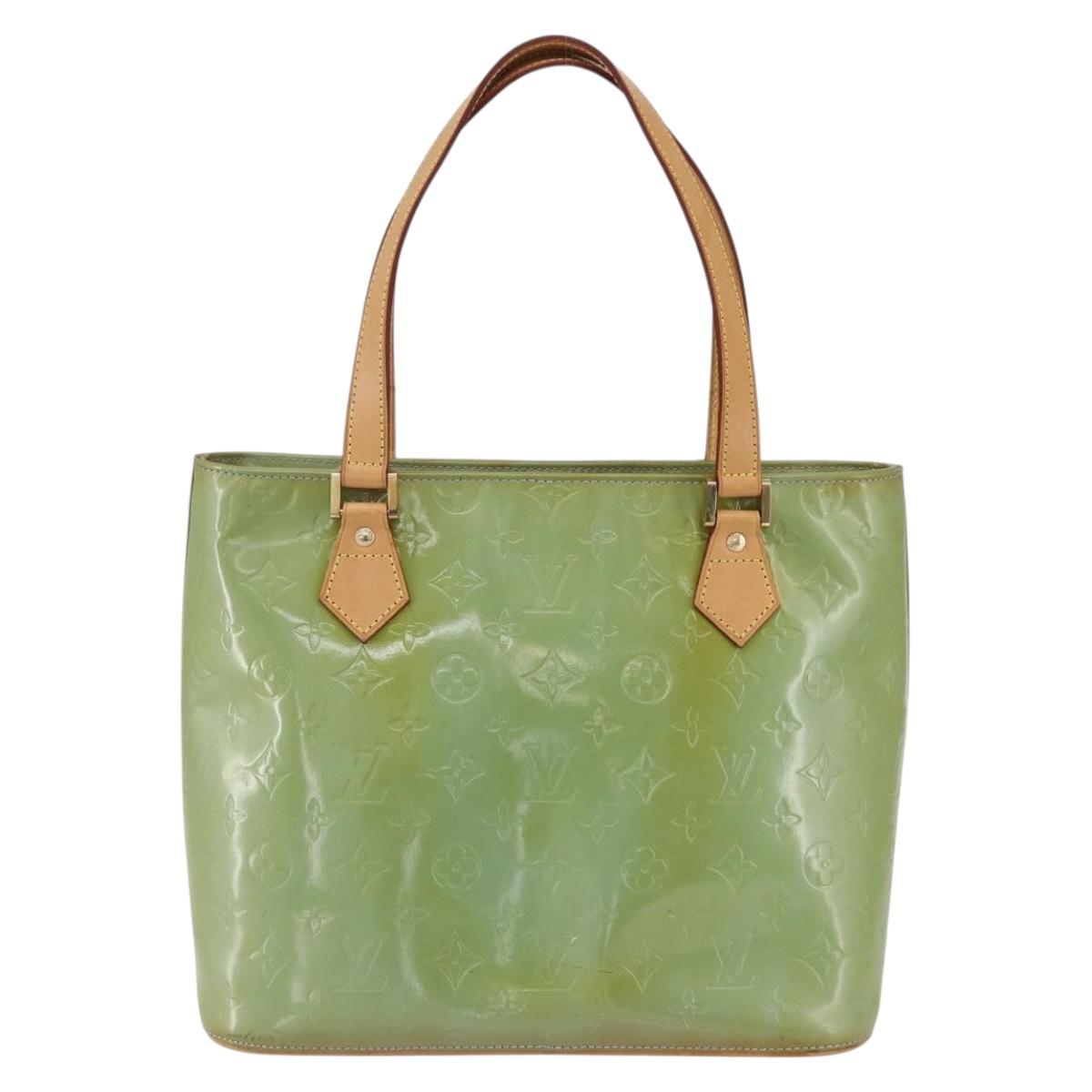 LOUIS VUITTON Monogram Vernis Houston Hand Bag Baby Blue M91005 LV Auth gh1194