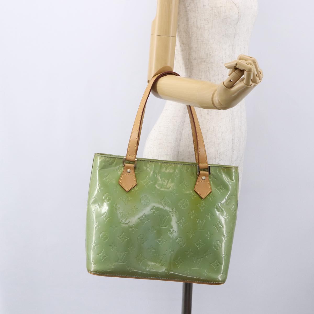 LOUIS VUITTON Monogram Vernis Houston Hand Bag Baby Blue M91005 LV Auth gh1194