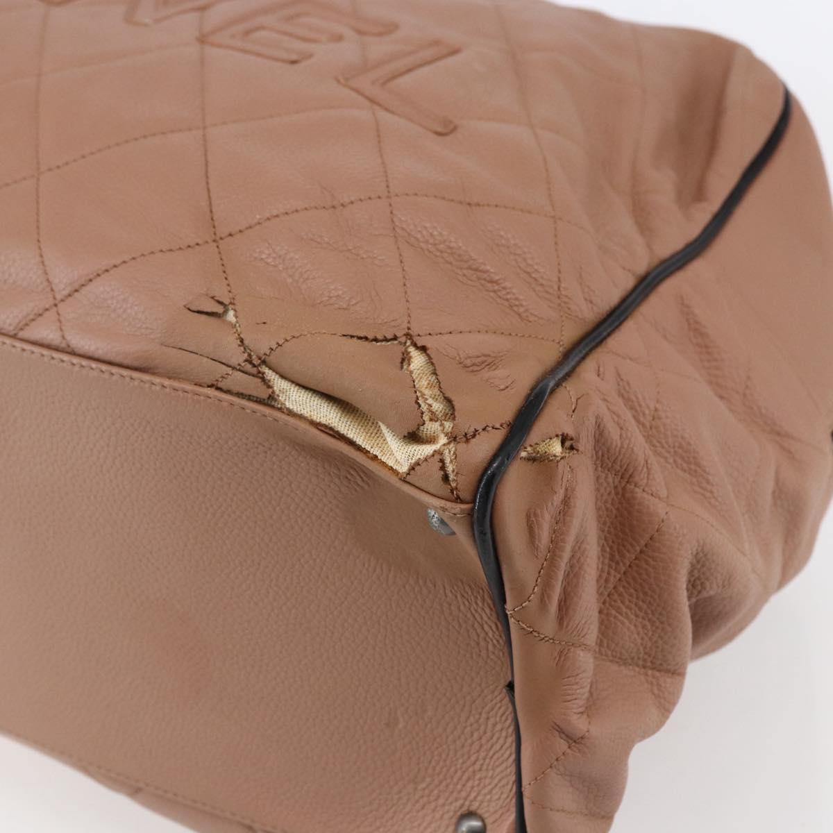 CHANEL Matelasse Boston Bag Caviar Skin Pink Silver CC Auth gh1196