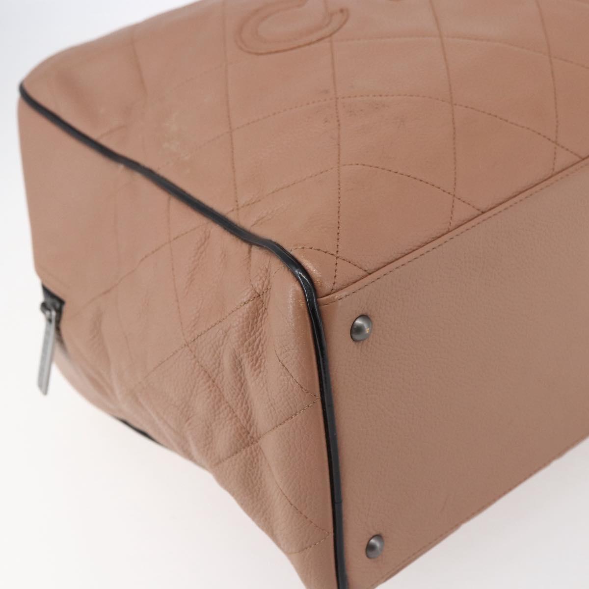 CHANEL Matelasse Boston Bag Caviar Skin Pink Silver CC Auth gh1196