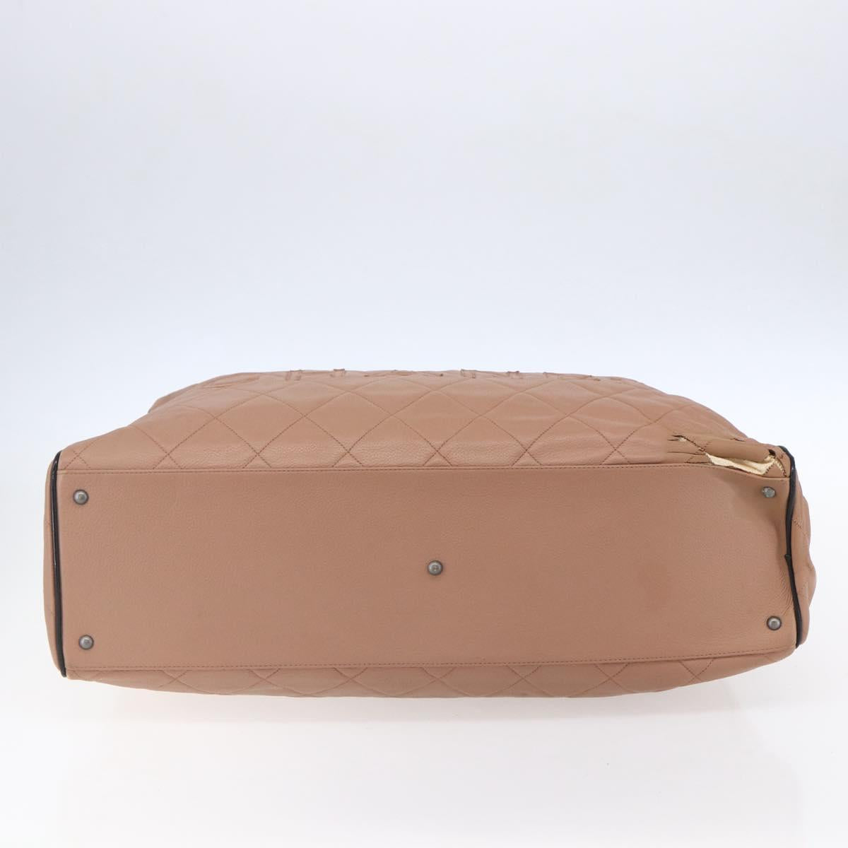 CHANEL Matelasse Boston Bag Caviar Skin Pink Silver CC Auth gh1196