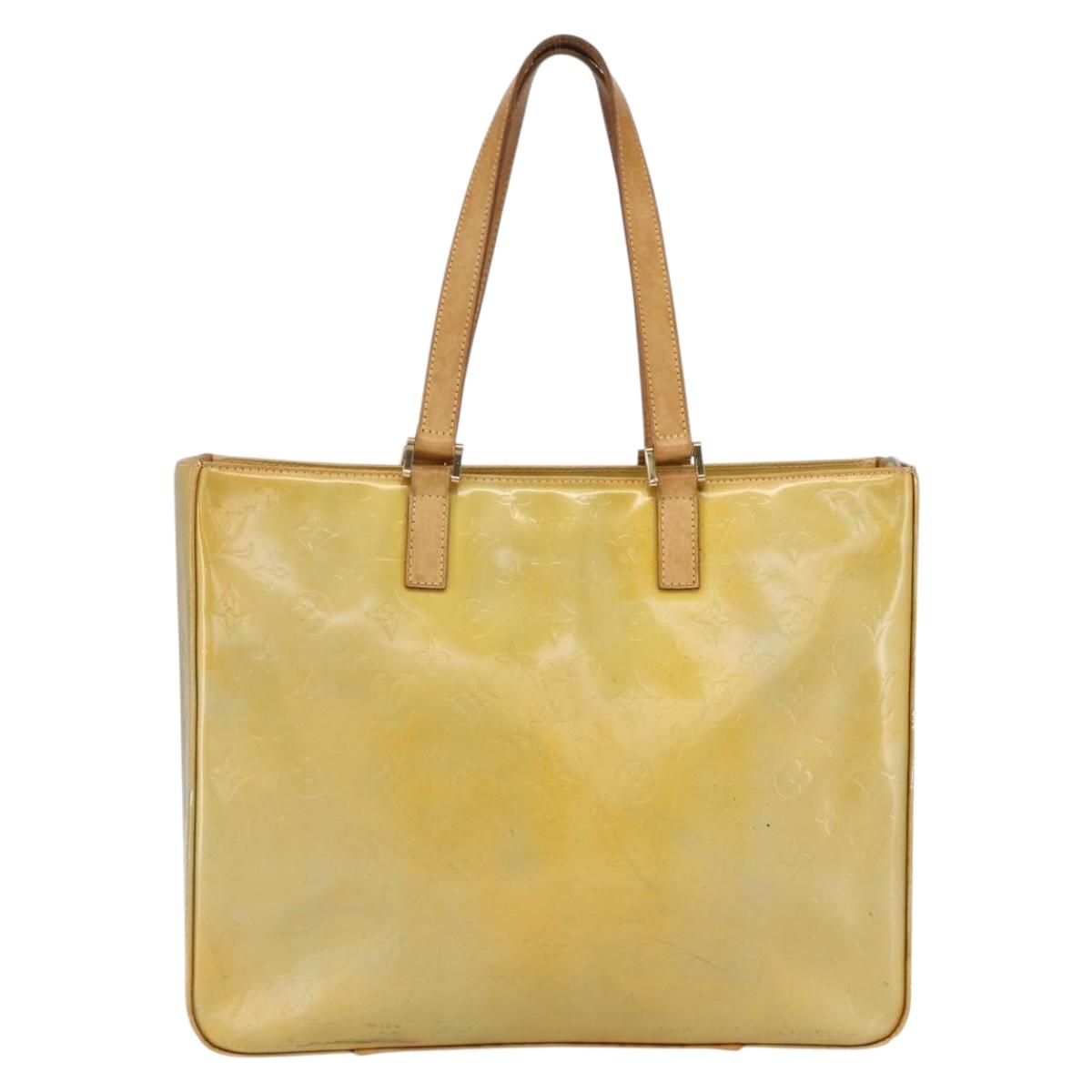 LOUIS VUITTON Monogram Vernis Columbus Tote Bag Gris M91028 LV Auth gh1198