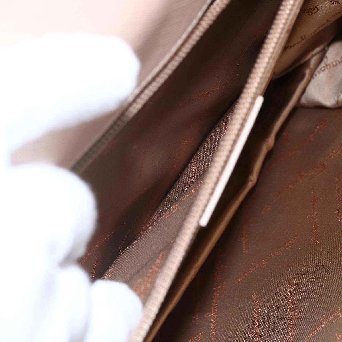 Salvatore Ferragamo Gancini Hand Bag Leather 2way Pink Gold Auth gh1200