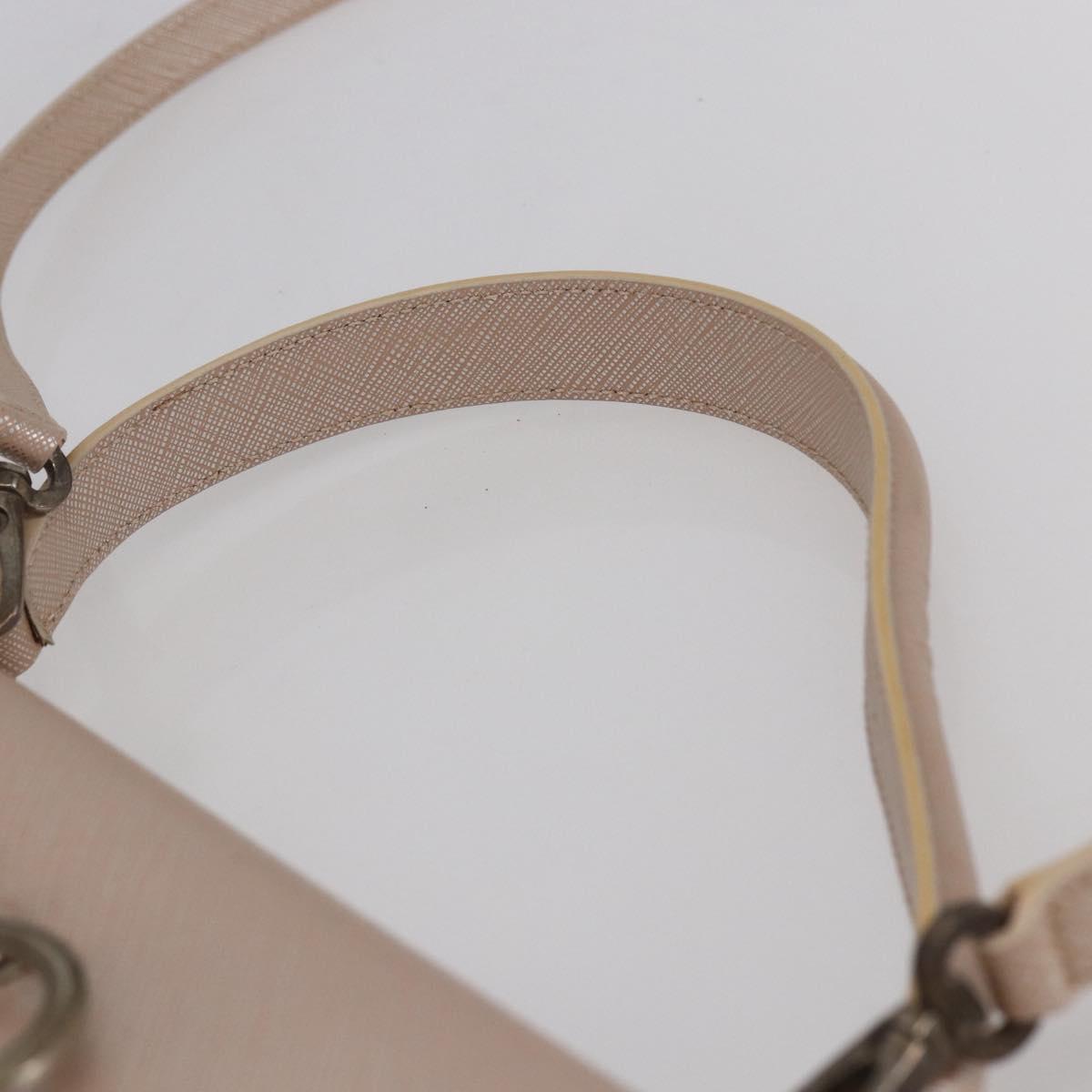 Salvatore Ferragamo Gancini Hand Bag Leather 2way Pink Gold Auth gh1200