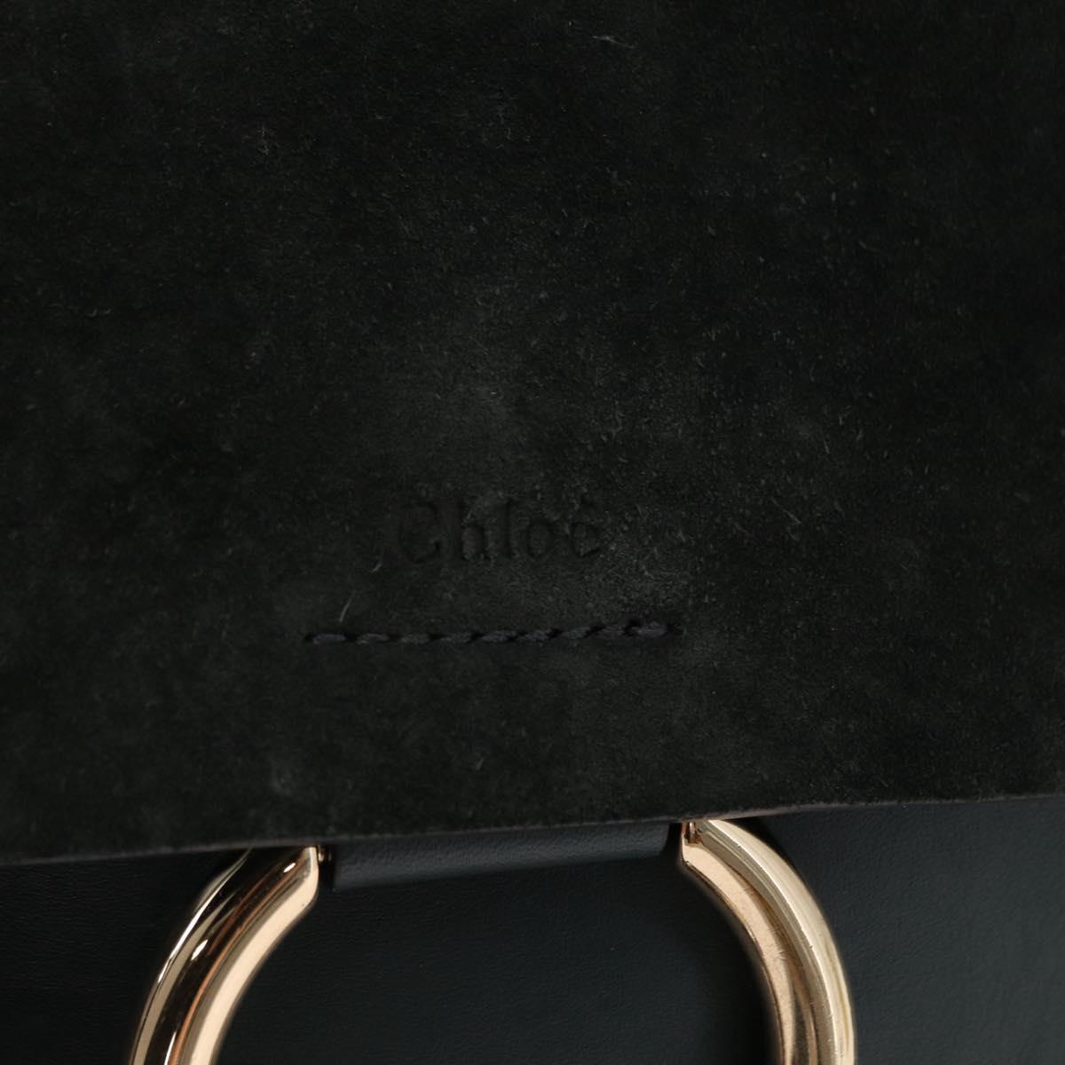 Chloe Fay Shoulder Bag Suede Leather Khaki Gold Auth gh1201