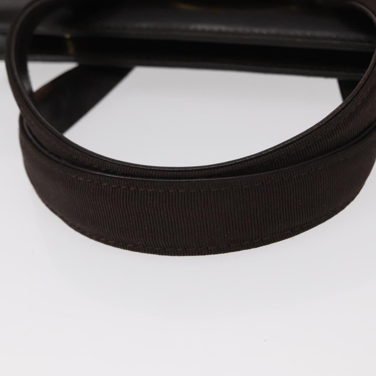 Salvatore Ferragamo Vala Hand Bag Leather 2way Brown Gold Auth gh1202