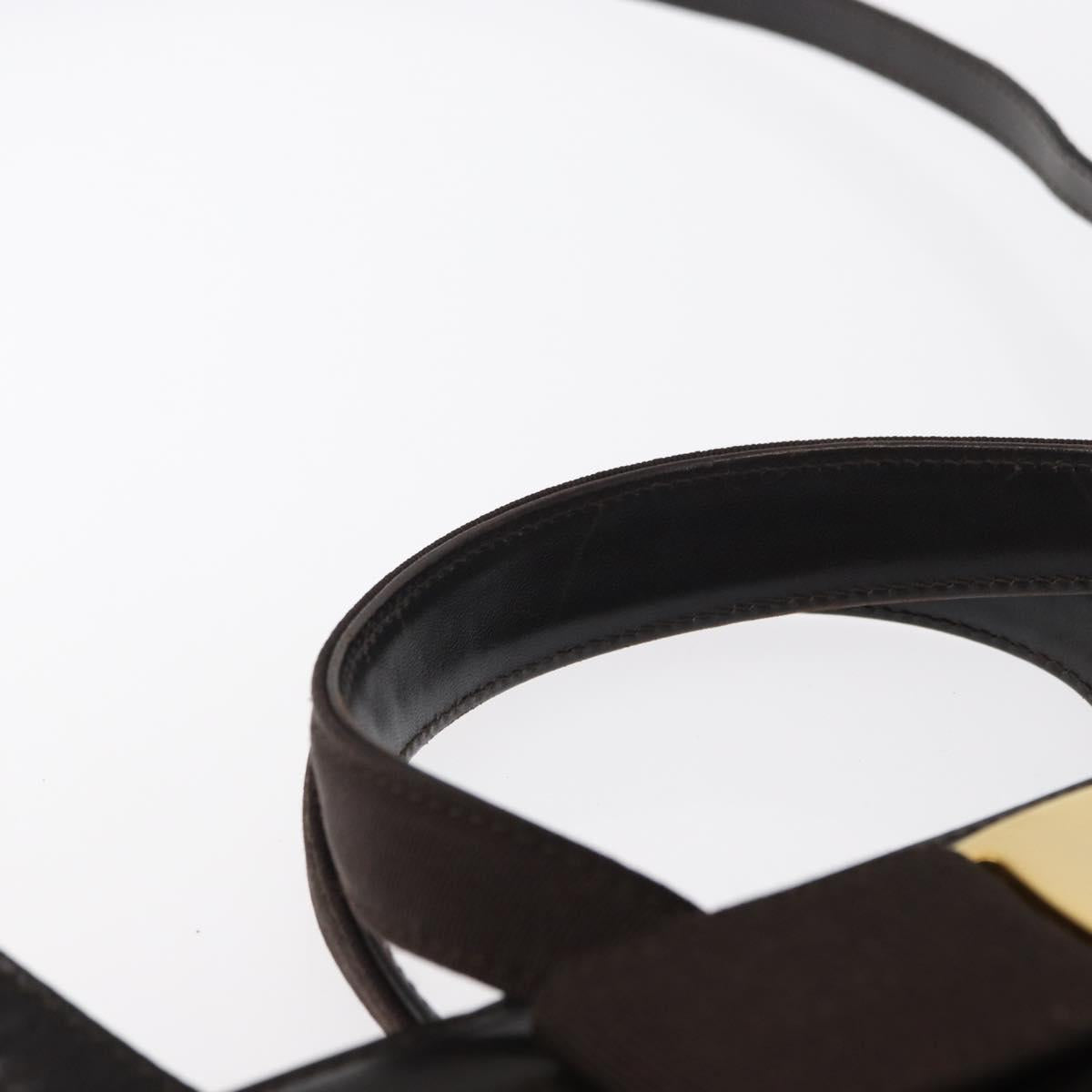 Salvatore Ferragamo Vala Hand Bag Leather 2way Brown Gold Auth gh1202