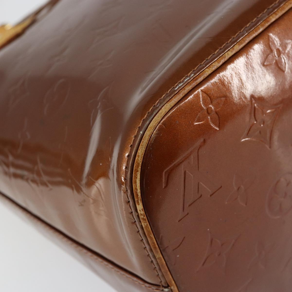LOUIS VUITTON Monogram Vernis Houston Hand Bag Bronze M91122 LV Auth gh1207