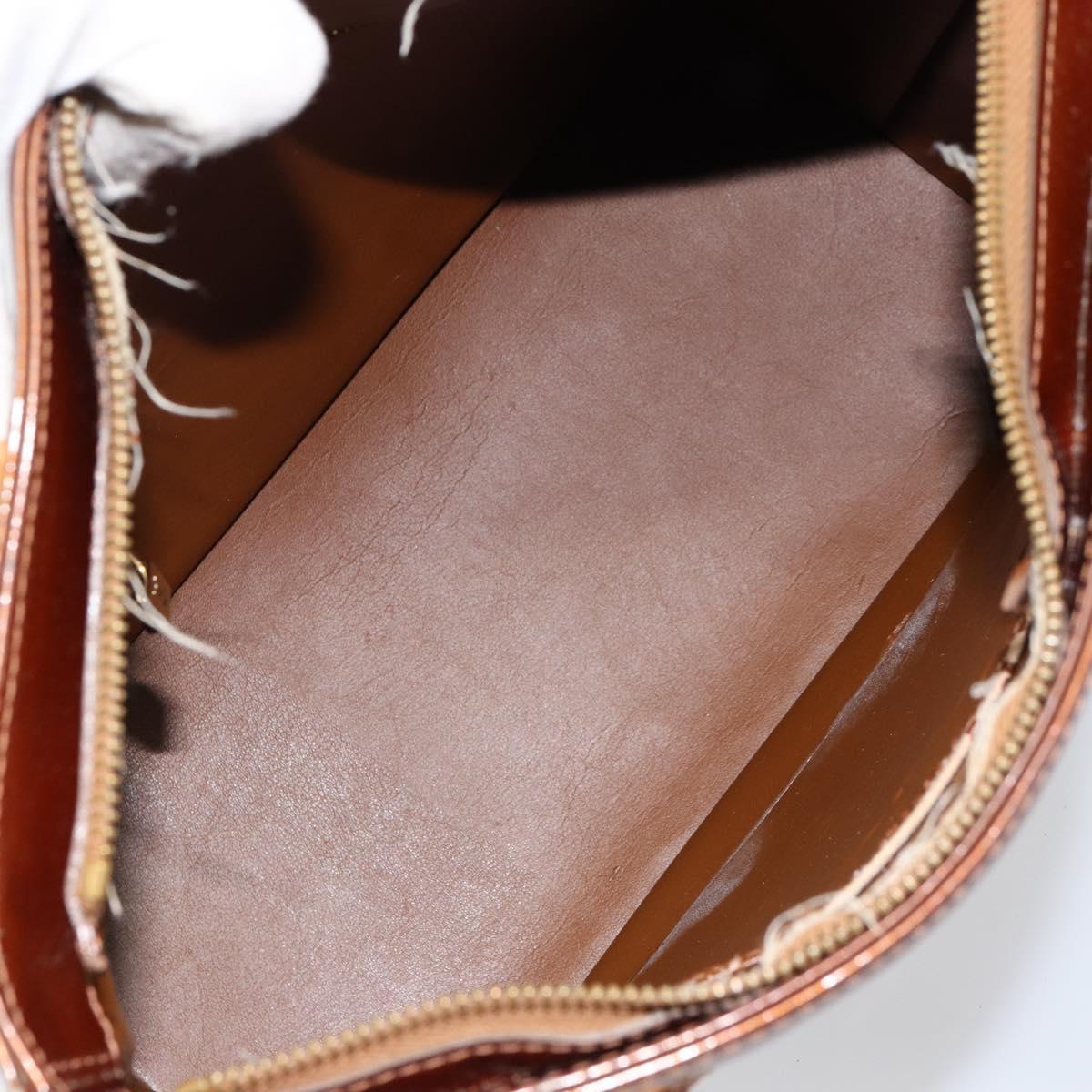 LOUIS VUITTON Monogram Vernis Houston Hand Bag Bronze M91122 LV Auth gh1207