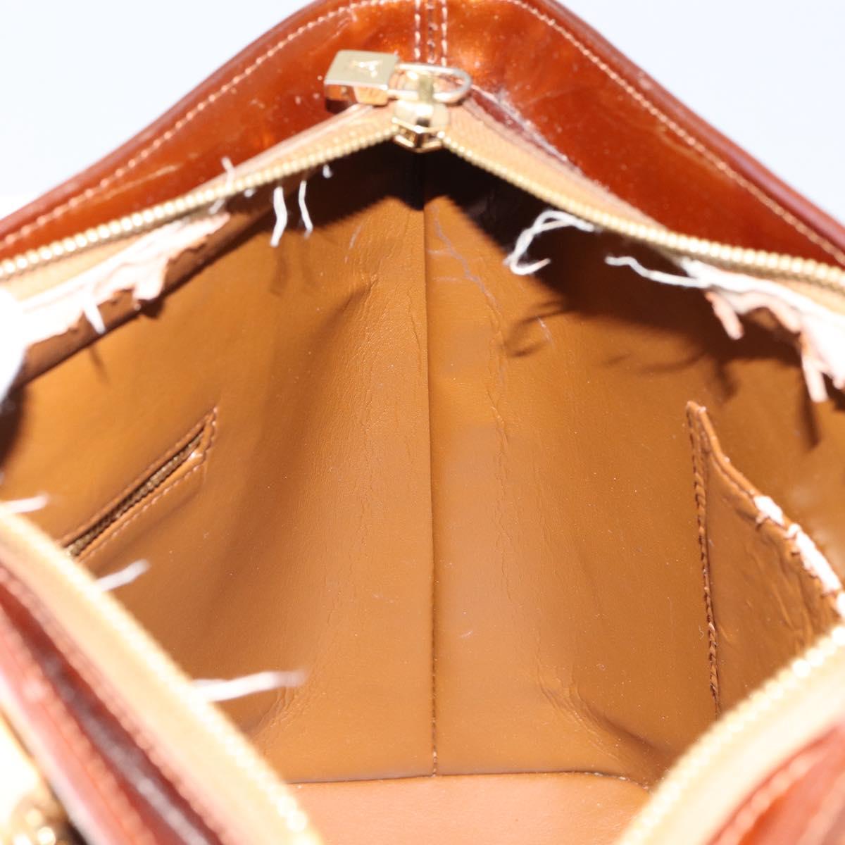 LOUIS VUITTON Monogram Vernis Houston Hand Bag Bronze M91122 LV Auth gh1207