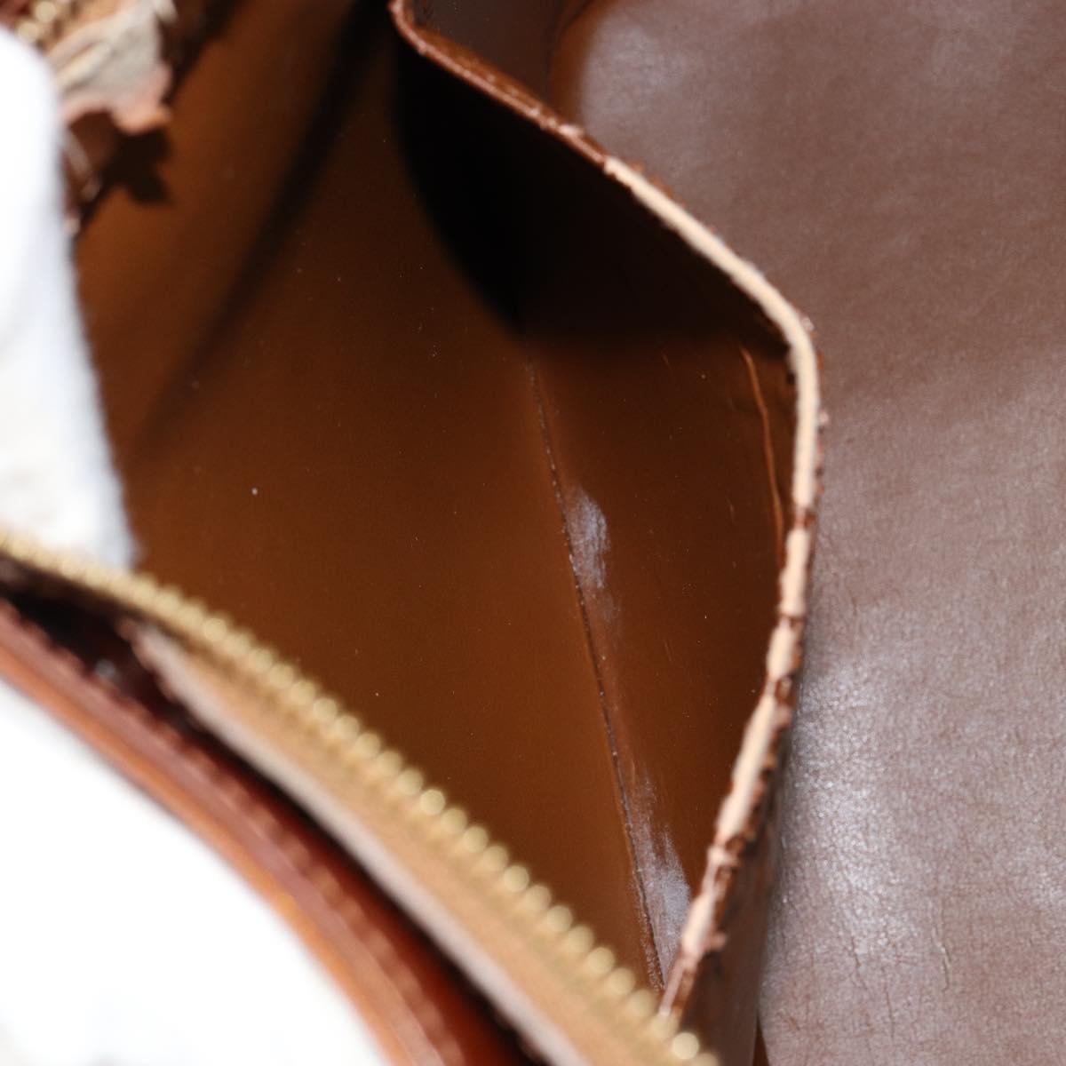 LOUIS VUITTON Monogram Vernis Houston Hand Bag Bronze M91122 LV Auth gh1207