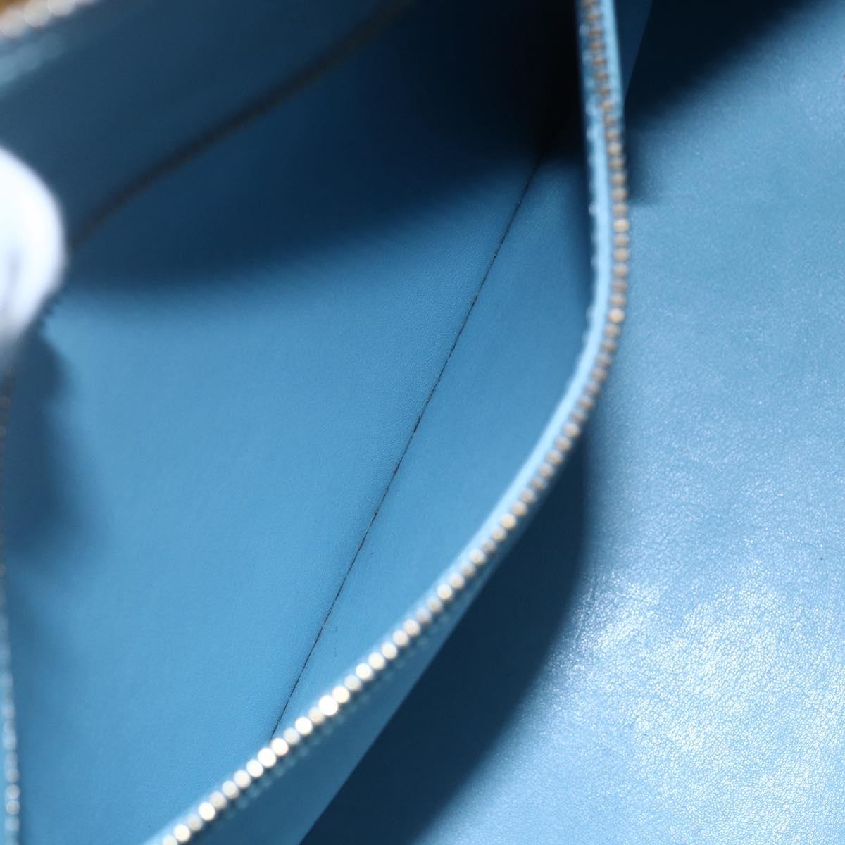 LOUIS VUITTON Monogram Vernis Houston Hand Bag Baby Blue M91005 LV Auth gh1213