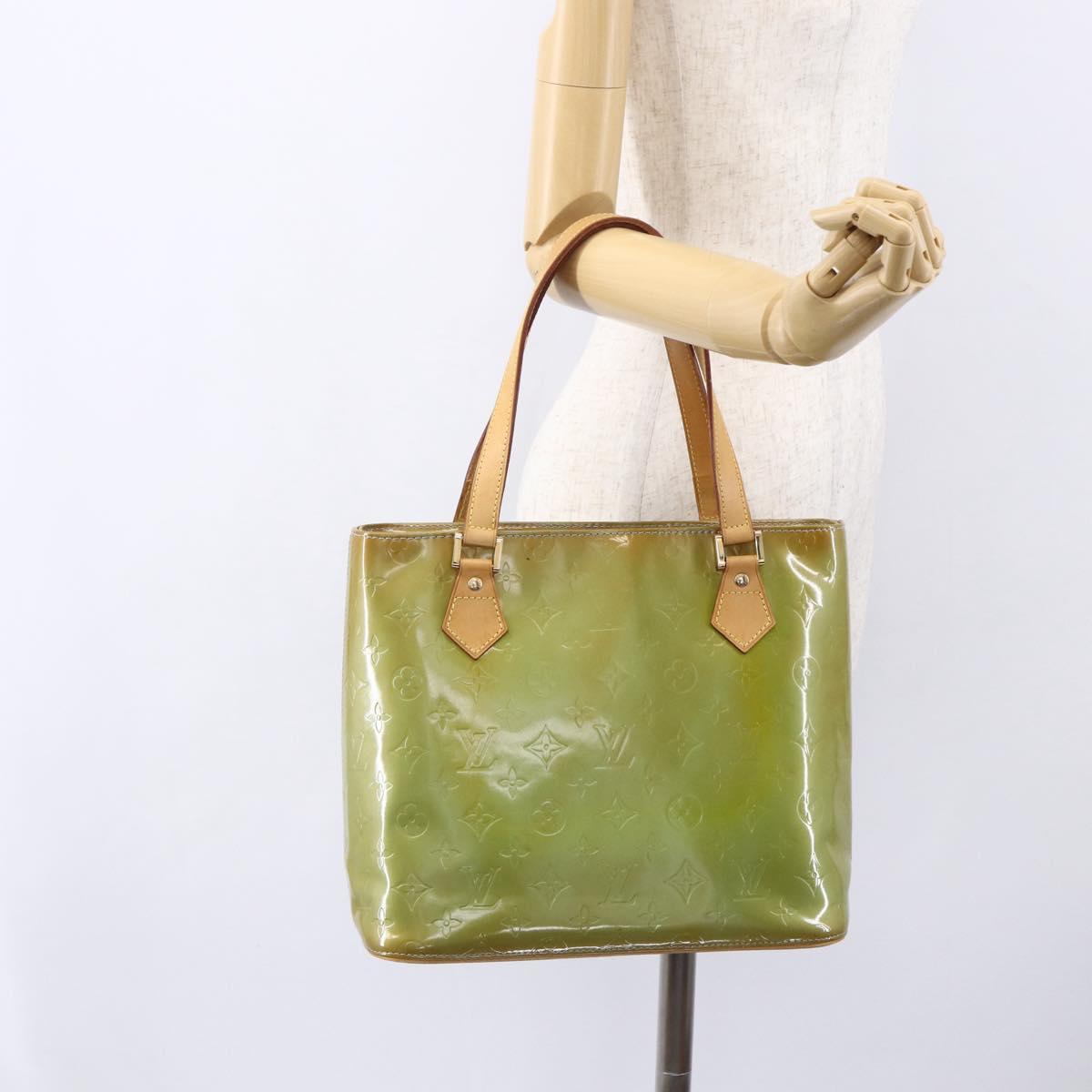 LOUIS VUITTON Monogram Vernis Houston Hand Bag Baby Blue M91005 LV Auth gh1213