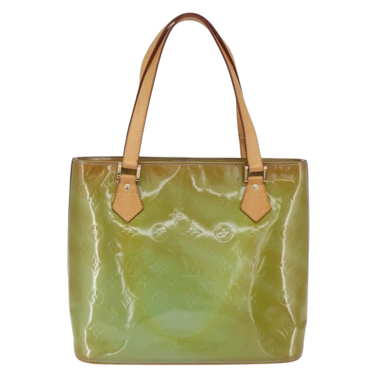 LOUIS VUITTON Monogram Vernis Houston Hand Bag Baby Blue M91005 LV Auth gh1213