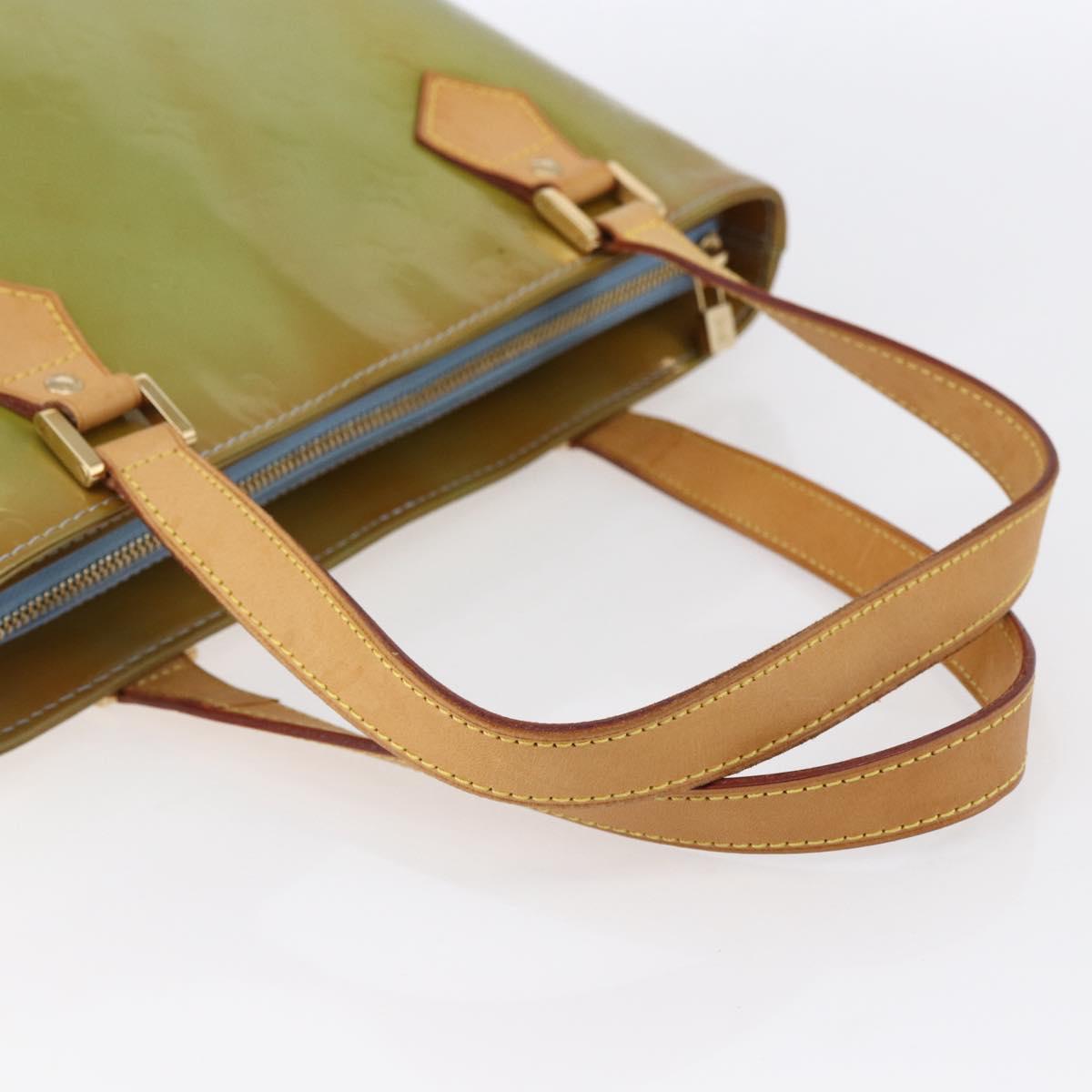 LOUIS VUITTON Monogram Vernis Houston Hand Bag Baby Blue M91005 LV Auth gh1213