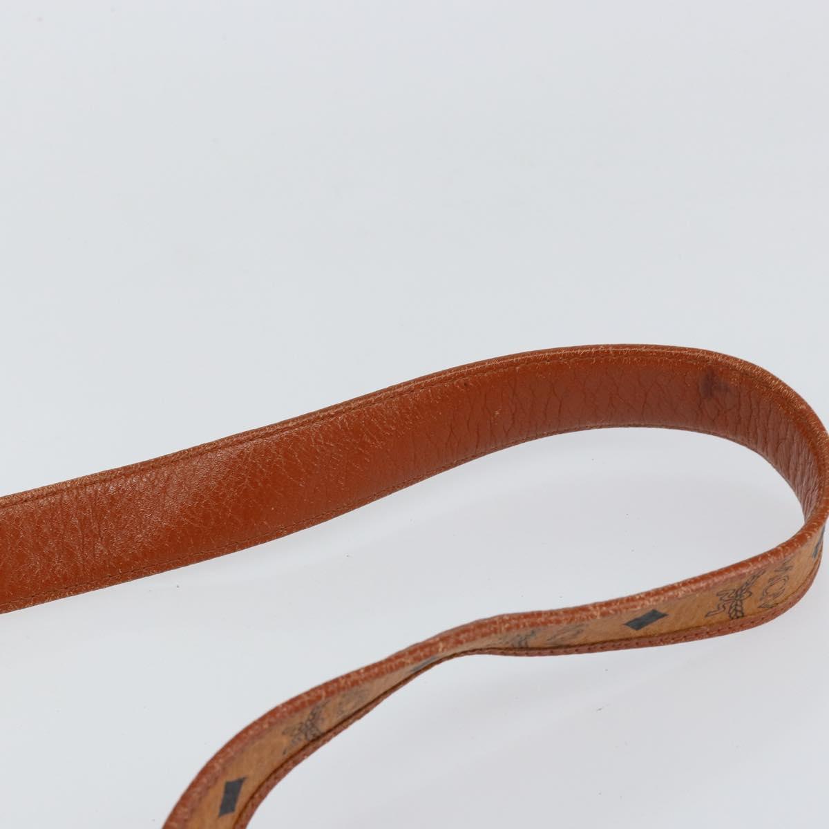 MCM Logogram Vicetos Shoulder Bag PVC Leather Brown Gold Auth gh1222