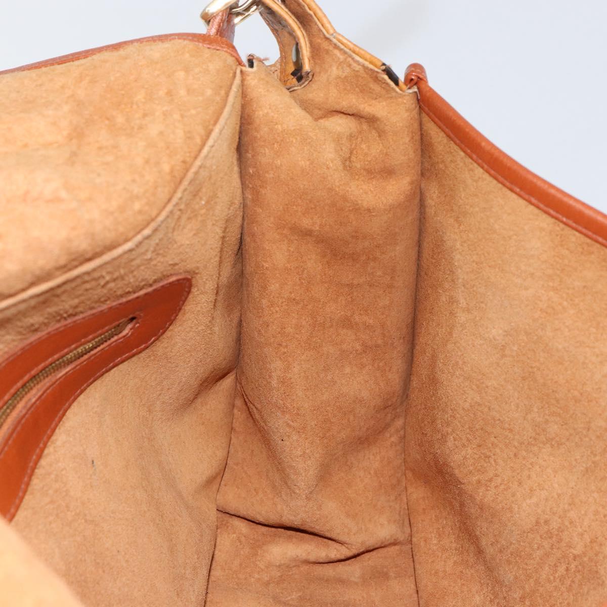 MCM Logogram Vicetos Shoulder Bag PVC Leather Brown Gold Auth gh1222