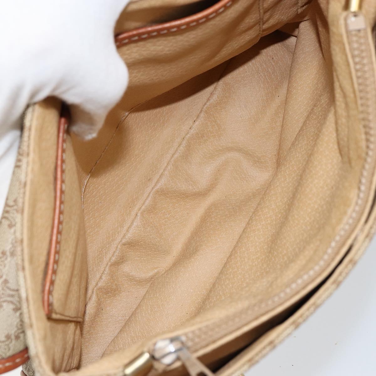 CELINE Macadam Canvas Hand Bag PVC Beige Gold Auth gh1223