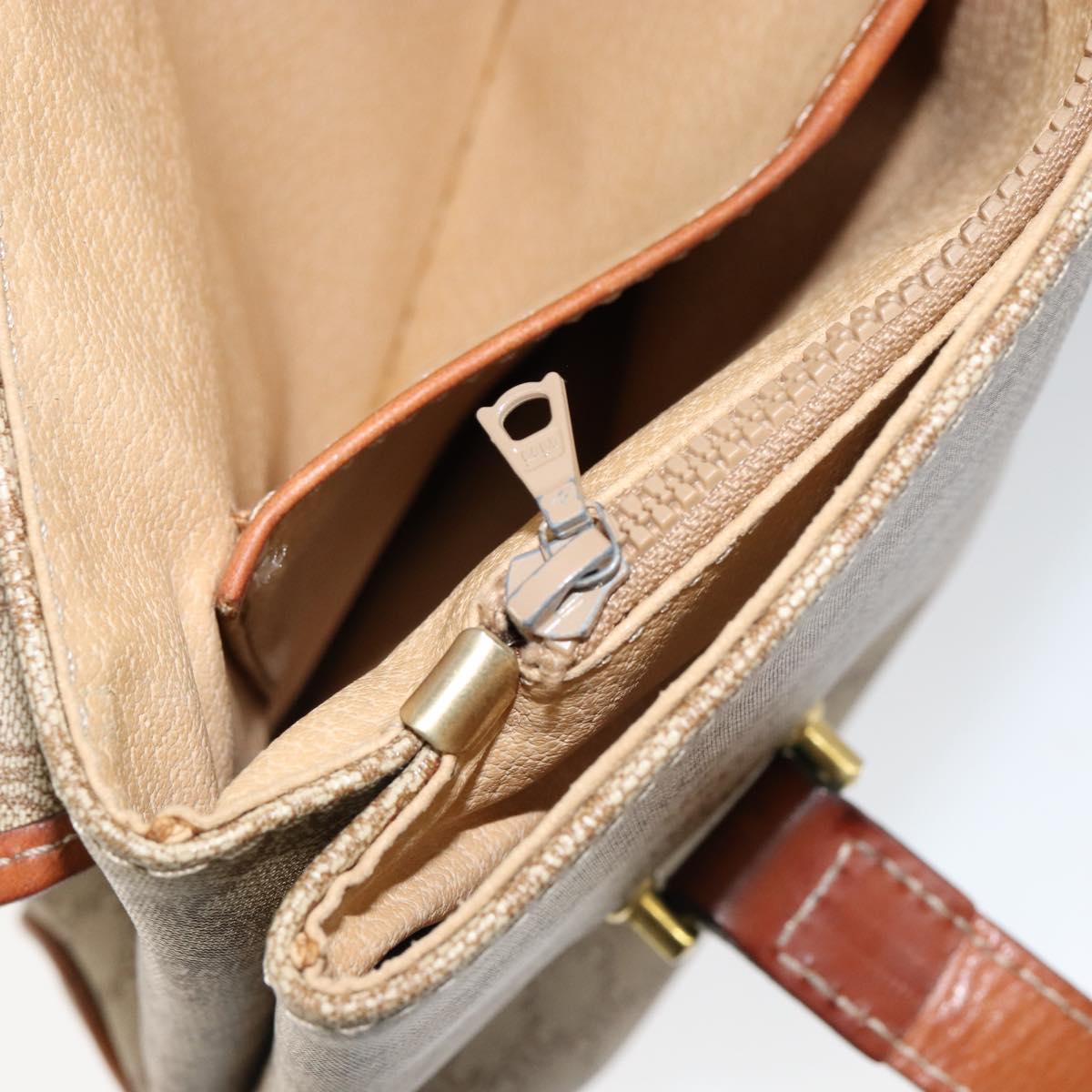 CELINE Macadam Canvas Hand Bag PVC Beige Gold Auth gh1223