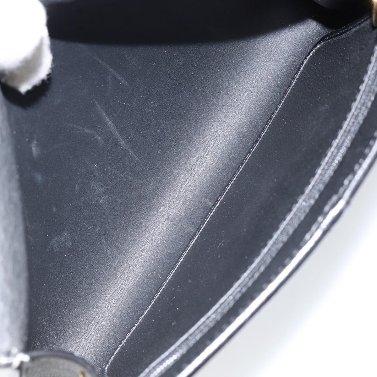 Christian Dior Honeycomb Canvas Chain Shoulder Bag PVC Black Gold Auth gh1228