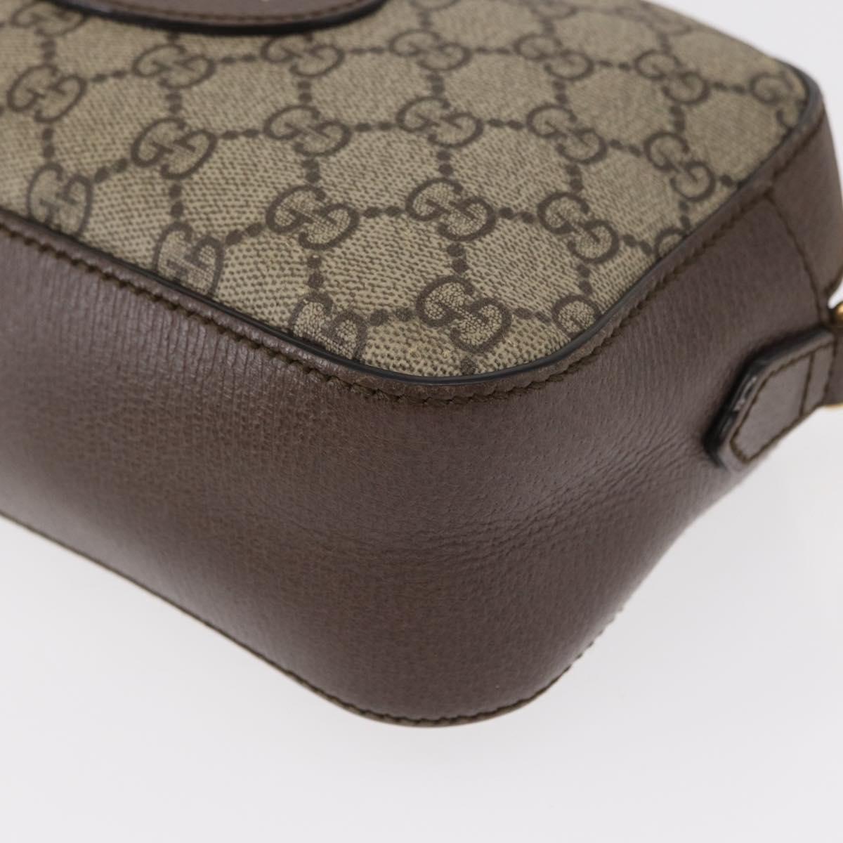 GUCCI GG Supreme Web Sherry Line Messenger Bag Neo Vintage PVC Beige Auth gh1236