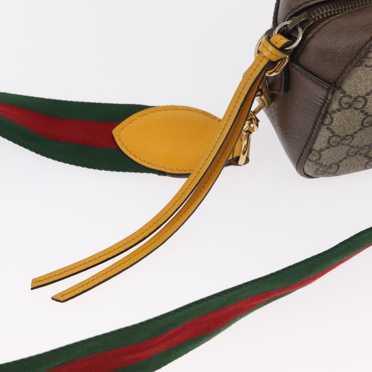 GUCCI GG Supreme Web Sherry Line Messenger Bag Neo Vintage PVC Beige Auth gh1236