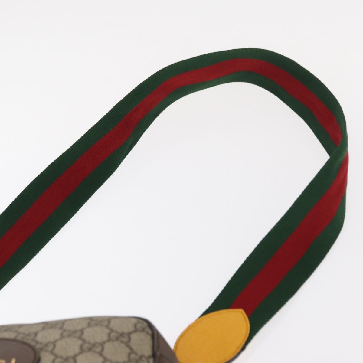 GUCCI GG Supreme Web Sherry Line Messenger Bag Neo Vintage PVC Beige Auth gh1236