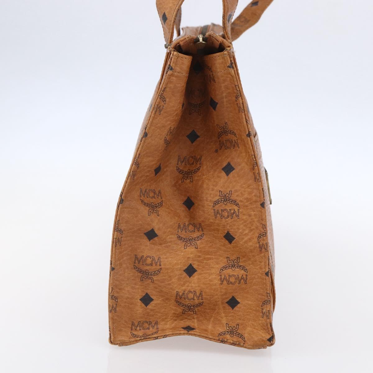 MCM Logogram Vicetos Shoulder Bag PVC Leather Brown Gold Auth gh1241